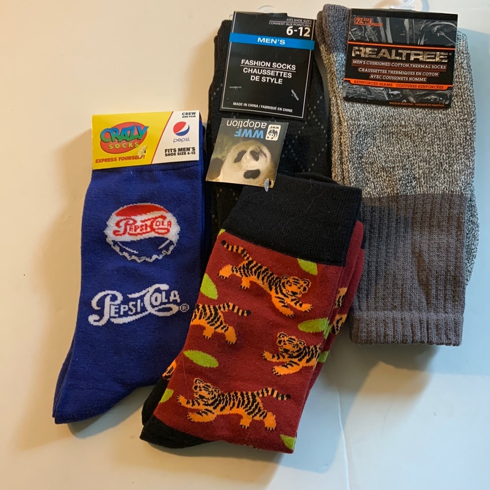 Four pair of men’s socks
